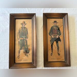 Wyatt Earp and Jesse James  framed Print.
